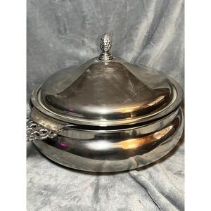Leonard Silver Silverplate Chafing Dish 3QT Anchor Hocking Fire-King Insert 439